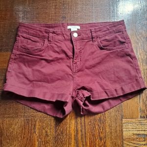 H&M Burgundy Jean Shorts Size 8